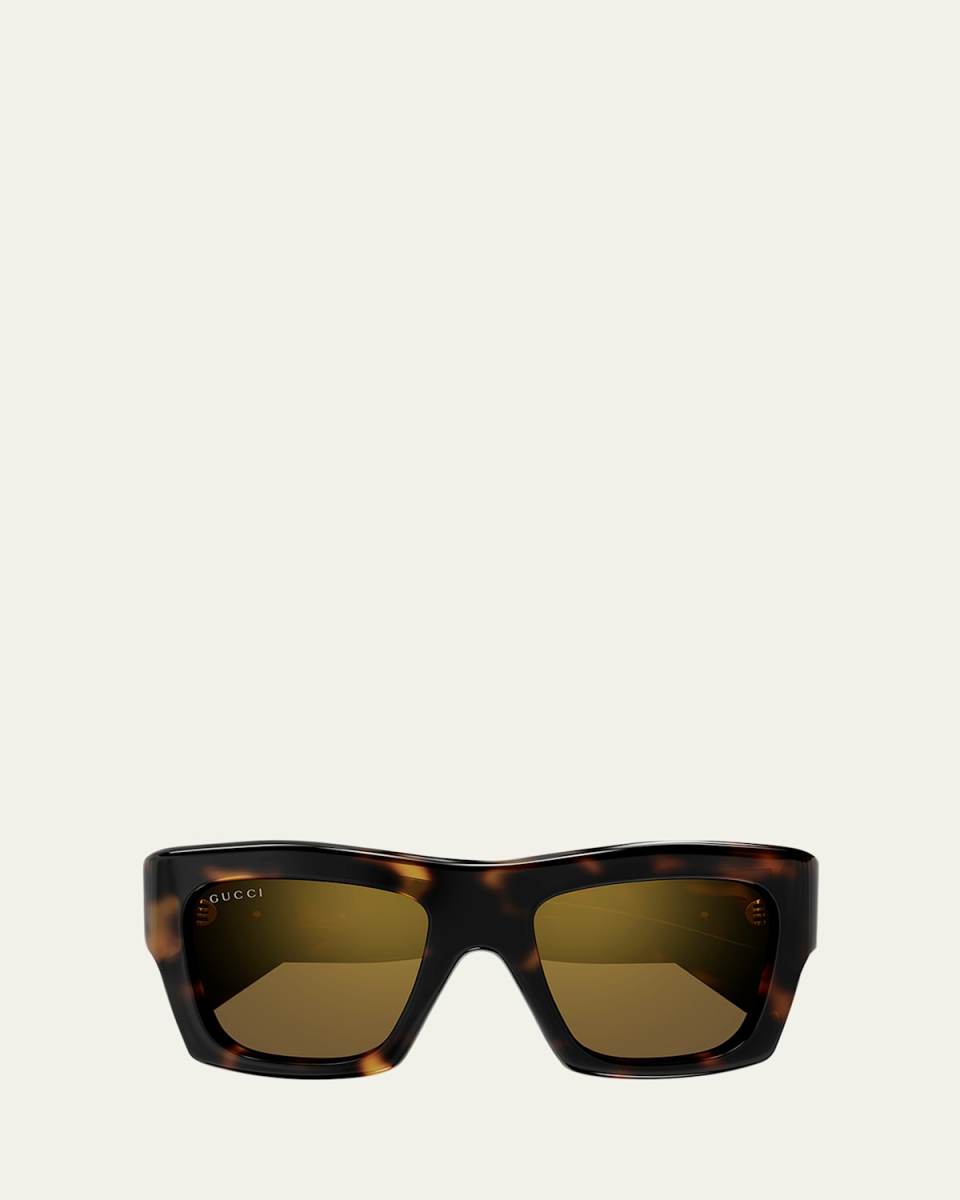 Logo Acetate Rectangle Sunglasses